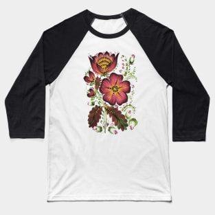 Magic flowers design Petrykivka painting Baseball T-Shirt